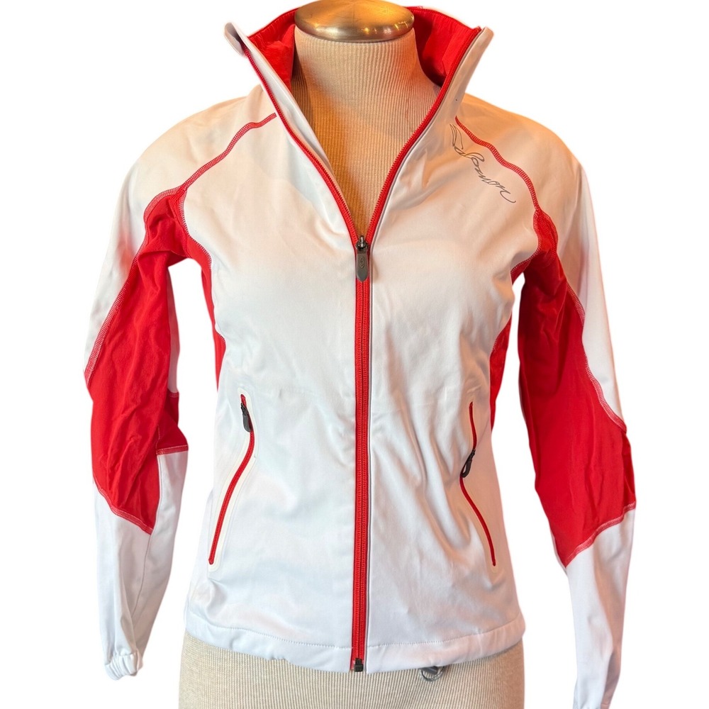 Salomon White and Red Women's Full-Zip Jacket